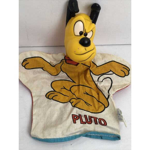 Pluto Hand Puppet 1960s Walt Disney Productions Finger Puppet Vintage - Picture 1 of 10